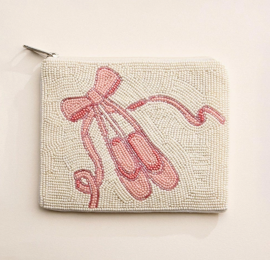 Ballet Slipper Beaded Mini Pouch