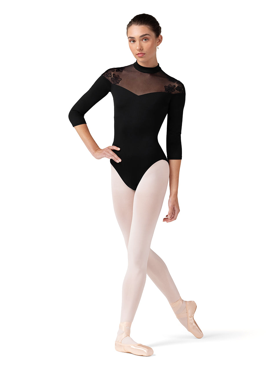 Bloch Embroidered 3/4 Sleeve Leotard - L60001