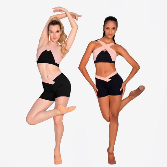 So Danca BE YOU Maya Top - RDE2548 in black, front view