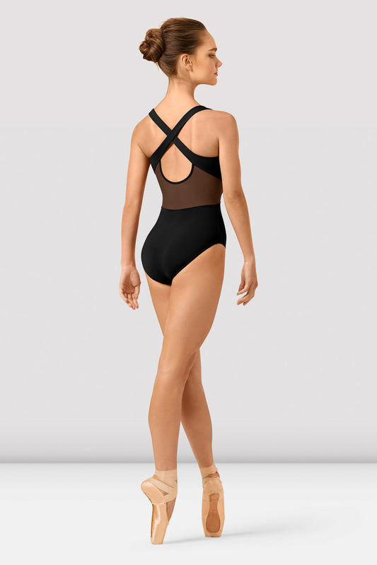 Bloch Tween Hanoko Mirage Cross Back Leotard TWL4325B in Black, back view