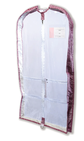 DANZNMOTION Sparkly Pink Clear Garment Bag - B22514