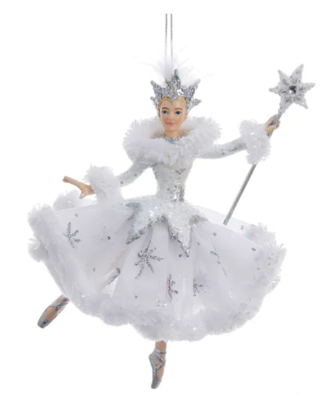 Kurt Adler Nutcracker Suite White & Silver "Snow Queen" Ornament