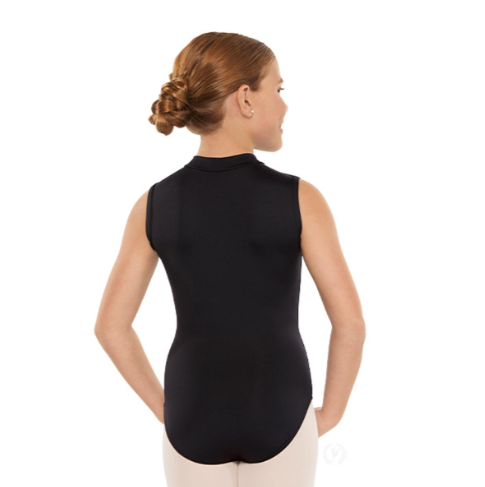 Eurotard Girls Full Zipper Front Mock Neck Leotard - 44518C
