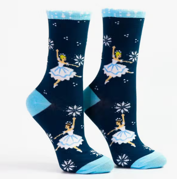 Nutcracker Ballet Gifts Womens Snow Scene Socks