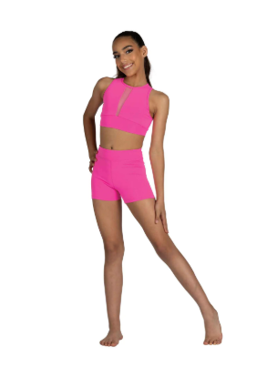 DANZNMOTION Kids High Waist Booty Short - 22406C