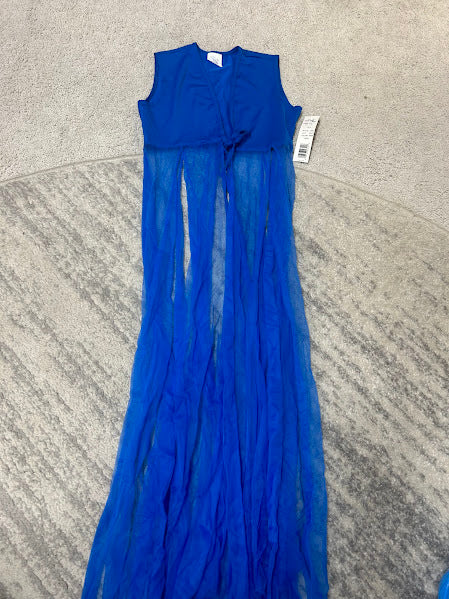 Body Wrappers Kids Blue Streamer Vest (size 12/14) - 0551