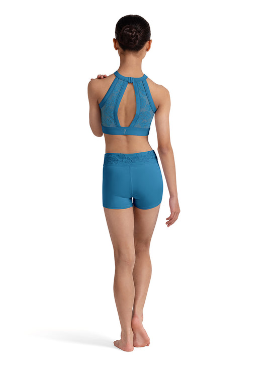 Bloch Child Embroidered Mesh Crop Top - CZ30008