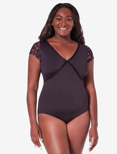 Capezio Ornate Romance Fascination Short Sleeve Mesh Leotard - F12402W