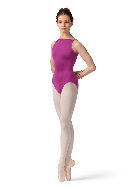 Mirella Boat Neck Mesh Back Leotard - M70002LM