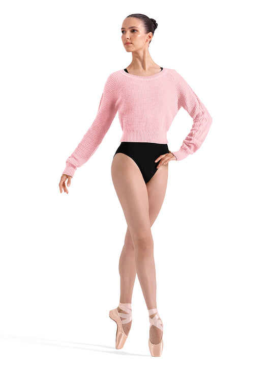BLOCH Boat Neck Crop Knit Top Z30042