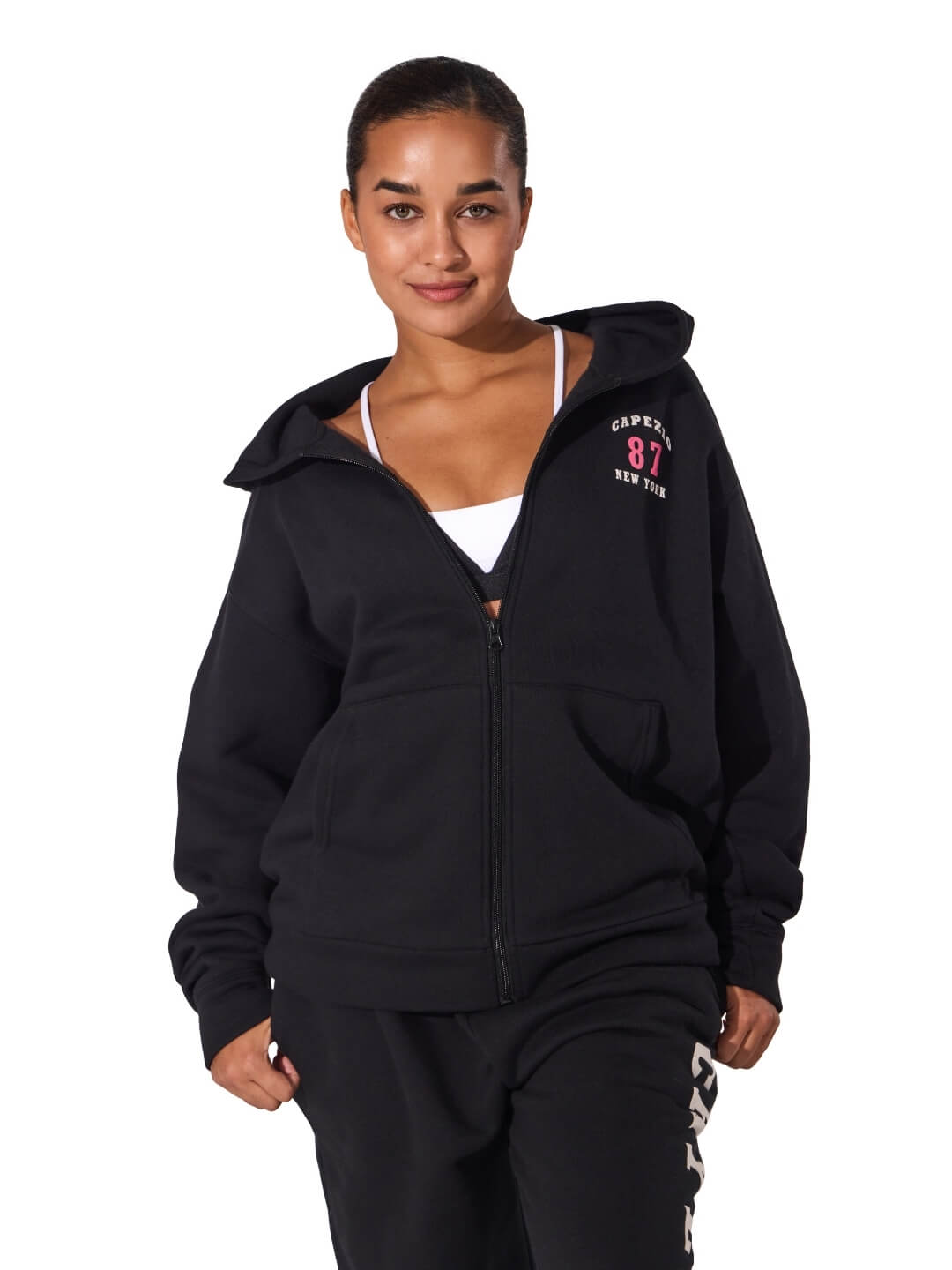 Capezio Jet Setter Stride Zip Up Hoodie - F13070W in Black