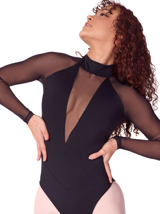 Capezio Soft Elegance Long Sleeve Mesh Leotard - EL109W in capezio-soft-elegance-long-sleeve-mesh-leotard-el109w