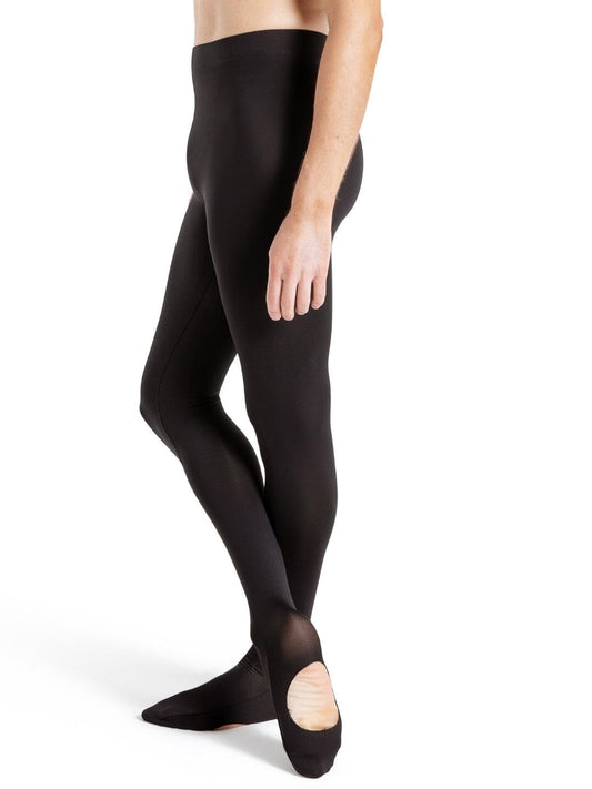 Male dancer wearing Capezio SE1082M Studio Collection Transition Tights in black