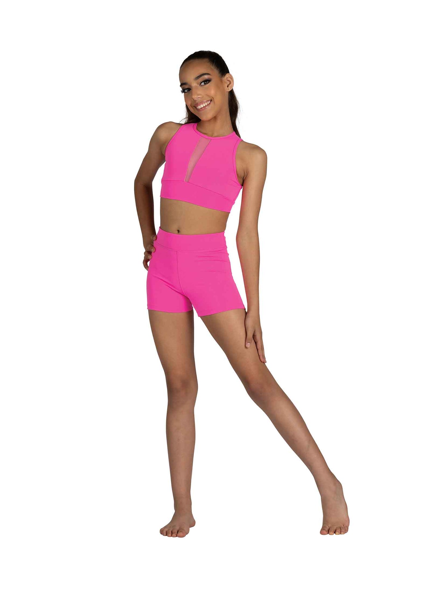 DANZNMOTION Kids High Waist Booty Short - 22406C in danznmotion-kids-high-waist-booty-short-22406c
