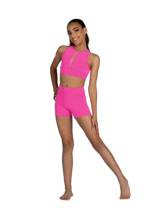 DANZNMOTION Kids High Waist Booty Short - 22406C in danznmotion-kids-high-waist-booty-short-22406c