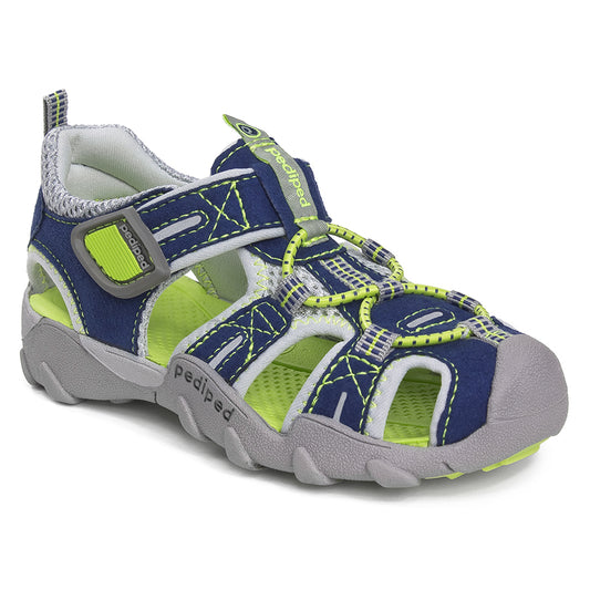 Pediped Canyon Flex sandal in Navy/Lime