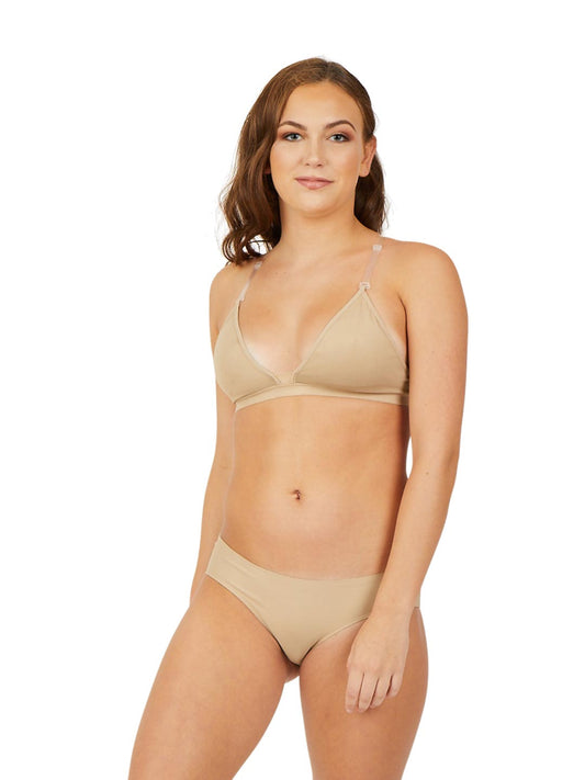 Deep Neck Clear Back Bra Girls - 3777T