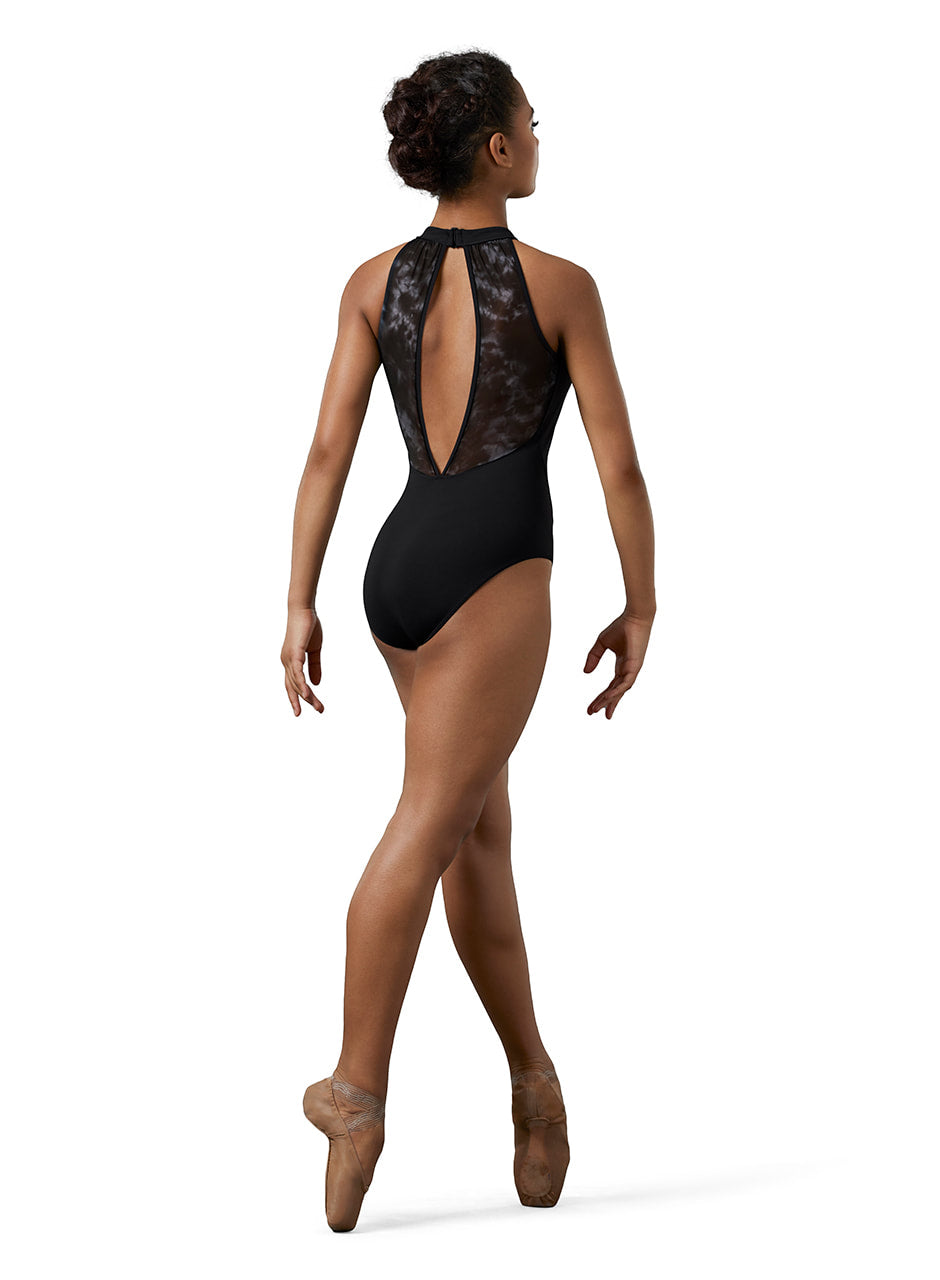 Mirella Gathered Neck Watercolor Leotard - M3104LM