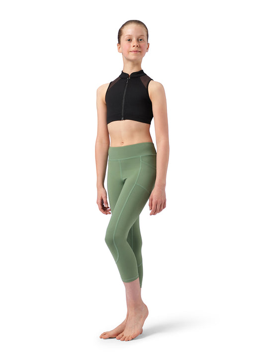 Bloch Zip Front Mock Neck Crop - CZ4195