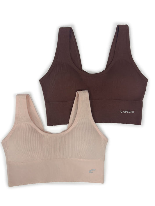 Capezio Seamless Ribbed Scoop Neck Bra (2 Pack) - RU2000