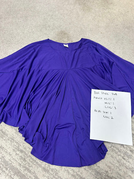 Body Wrappers Purple Drapey Pullover - 568