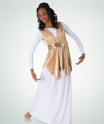 Body Wrappers Pleated Gold Praise Vest - 641