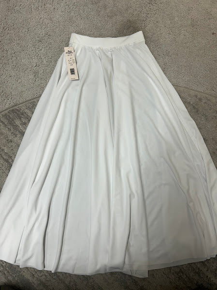 Body Wrappers White Kids Praise Dance Skirt (size 6x/7) - 0502