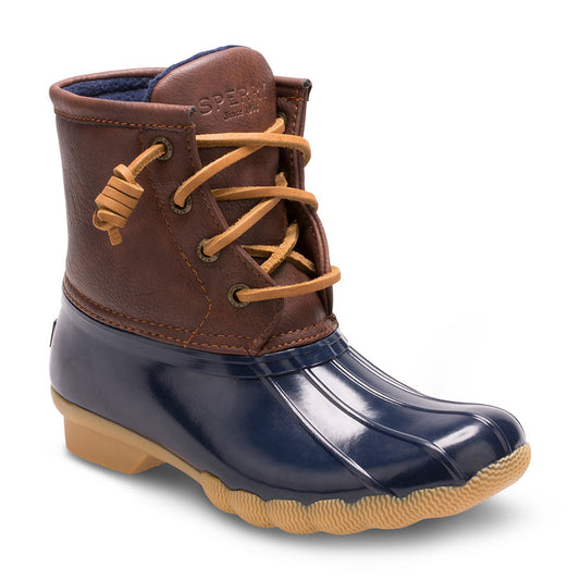Sperry Saltwater navy and brown duck boot
