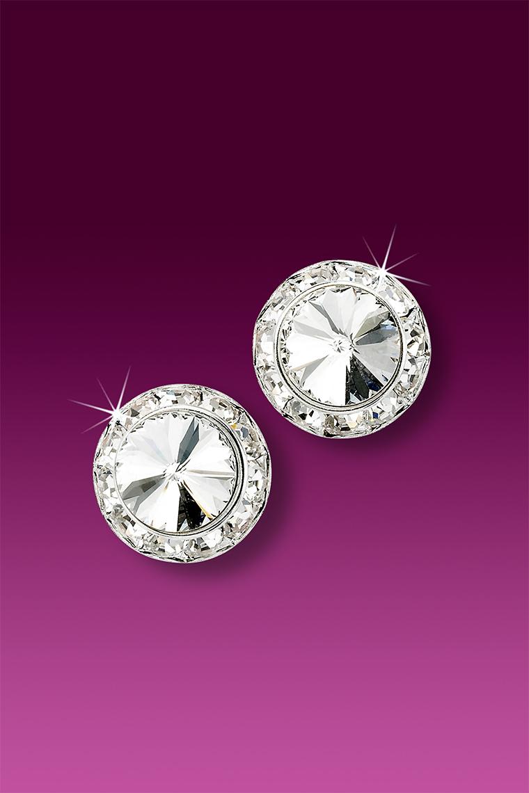 TYVM 17 mm clear crystal competition earrings